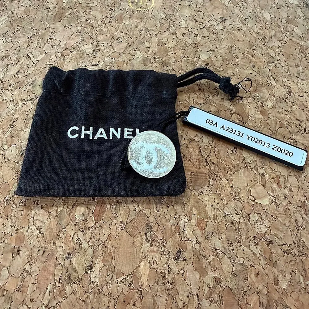 Rare Chanel Mini CC Logo Resin Pin Brooch Vintage NWOT